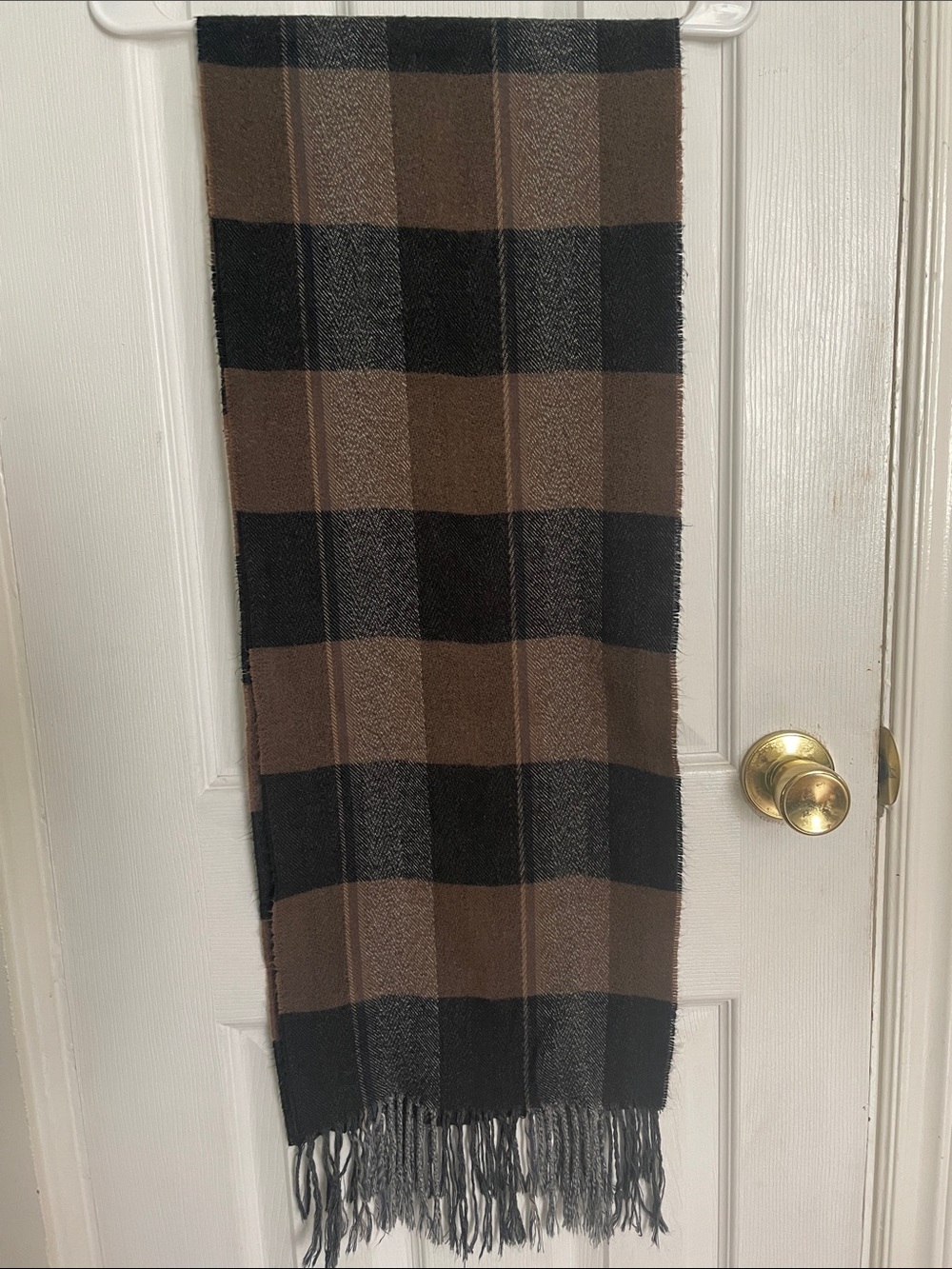 Cashmink Unisex Plaid Scarf Black Brown Grey Made in Germany